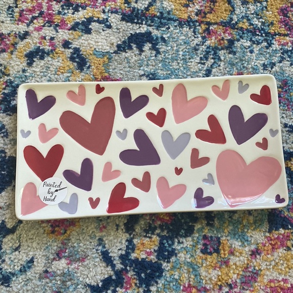 Lang by Design Hand Painted Heart-Themed Serving Platter - Picture 9 of 9